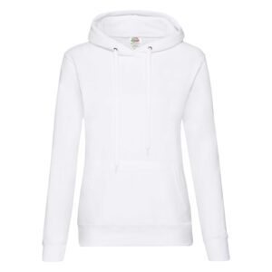 Lady-Fit Hooded Sweat 80/20 White XS
