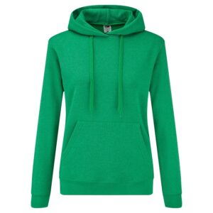 Lady-Fit Hooded Sweat 60/40 Heather Green L