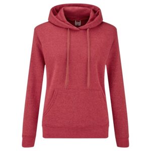 Lady-Fit Hooded Sweat 60/40 Heather Red XL