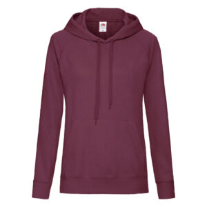 Lady Fit Lightweight Hooded Sweat 80/20 Burg. S