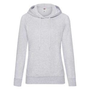 Lady Fit Lightweight Hooded Sweat 80/20 H.Grey XS