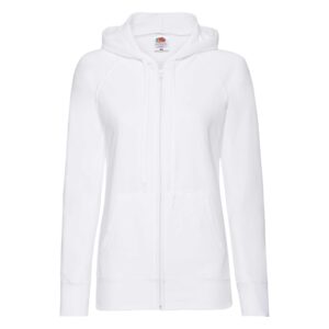 Lady Fit L-wght Zip Thru Hooded 80/20 White XS