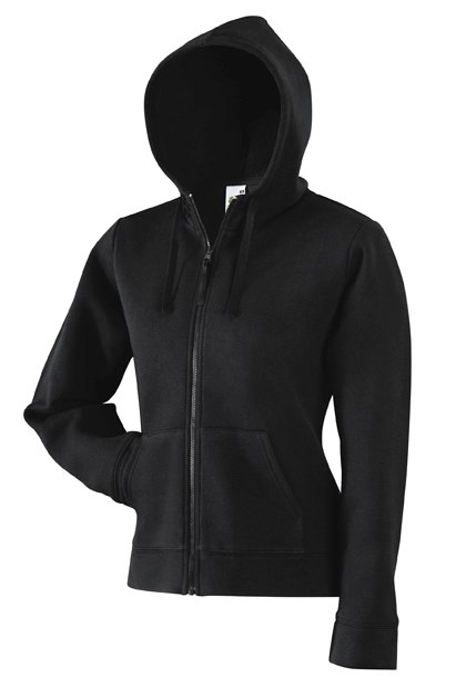 Lady Zip Thru Hooded Sweat Jacket 75/25 Black XS