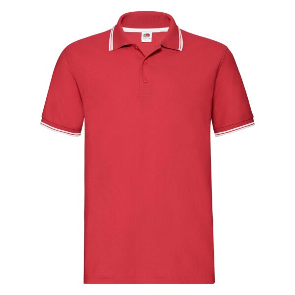 Tipped Polo Red/White M