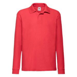 Kids L/S Polo Red 5-6 (116)