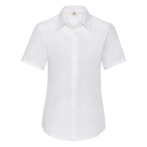 Ladies Oxford Short Sleeve Shirt White L