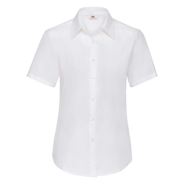 Ladies Oxford Short Sleeve Shirt White L