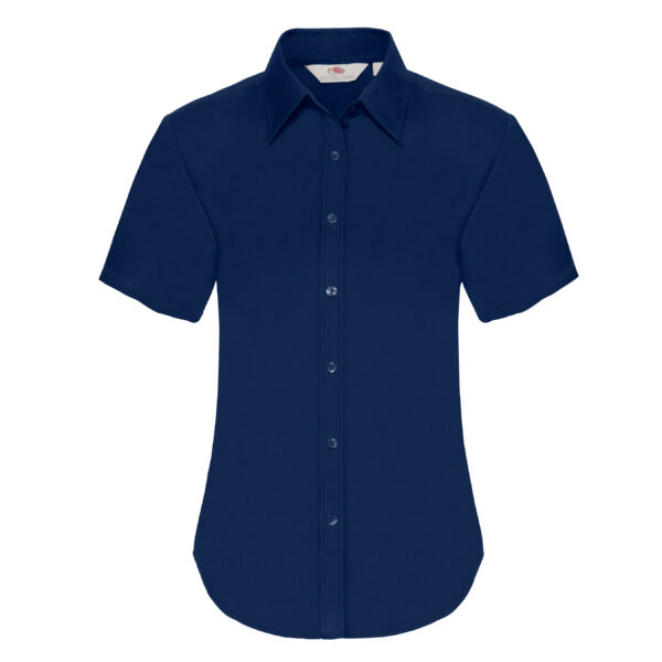 Ladies Oxford Short Sleeve Shirt Navy XS
