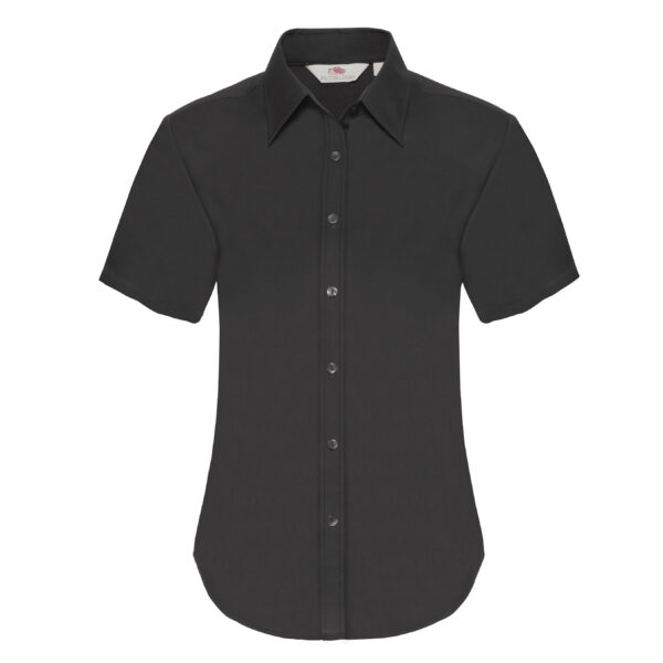 Ladies Oxford Short Sleeve Shirt Black 2XL