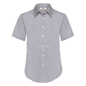 Ladies Oxford Short Sleeve Shirt Oxford Grey 2XL