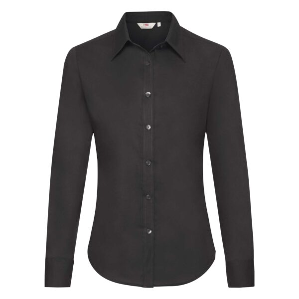 Ladies Oxford L/S Shirt Black XS