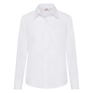 Ladies Poplin L/S Shirt White XL