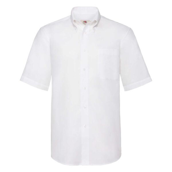 Men Oxford Short Sleeve Shirt White L