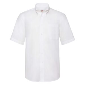 Men Oxford Short Sleeve Shirt White XL