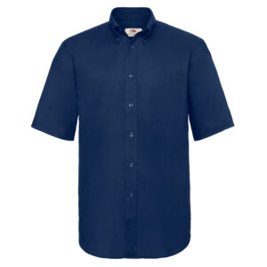 Men Oxford Short Sleeve Shirt Navy L