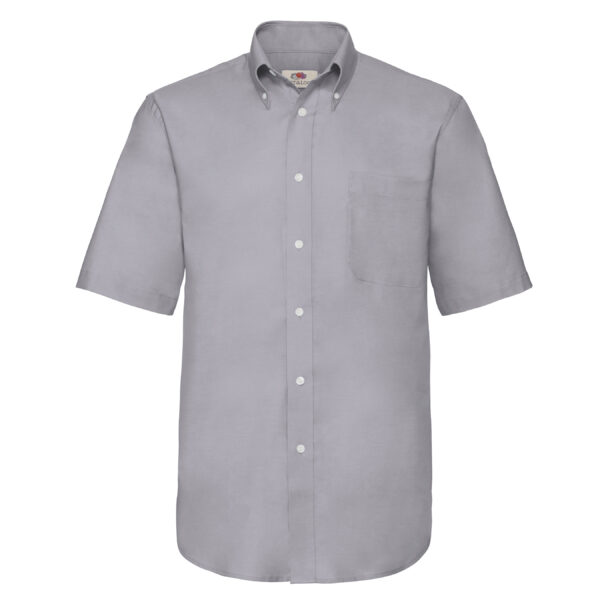 Men Oxford Short Sleeve Shirt Oxford Grey L