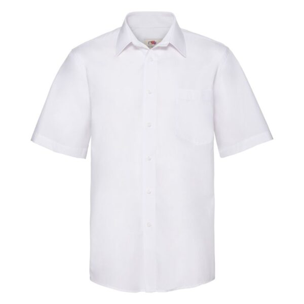 Men Poplin Short Sleeve Shirt White XL