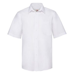 Men Poplin Short Sleeve Shirt White L