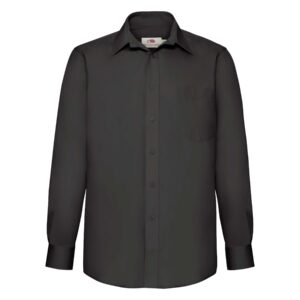 Men Poplin L/S Shirt Black 2XL