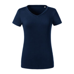 Ladies Pure Organic V-Neck Tee French Navy S