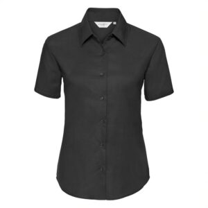 Ladies S/S Easy Care Oxford Shirt Black XS